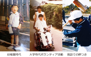 幼児期、学生時代の写真